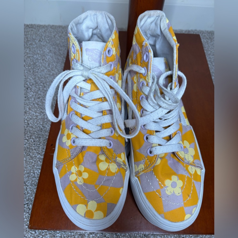 Vans Daisy Lilac Checkered Platform Sneakers